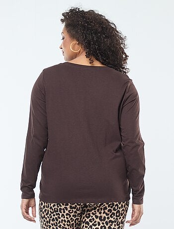 Tee-shirt en jersey avec col V et manches courtes