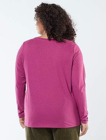 Tee-shirt en jersey avec col V et manches courtes