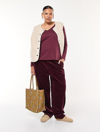 Tee-shirt en jersey avec col V et manches courtes