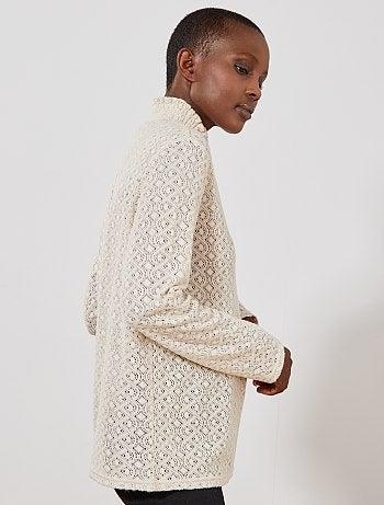 Femme du 34 au 48 - Tee shirt fantaisie ajouré - Kiabi