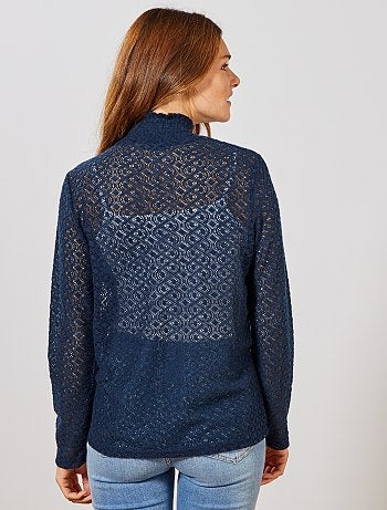 Femme du 34 au 48 - Tee shirt fantaisie ajouré - Kiabi