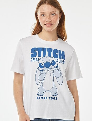 Tee-shirt imprimé 'Lilo & Stitch' 'Disney' manches courtes