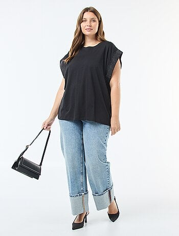 Tee-shirt large avec strass