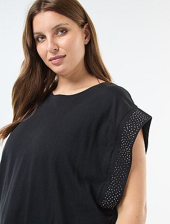 Tee-shirt large avec strass