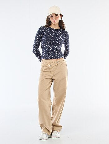 Tee-shirt maille pointelle fleuri