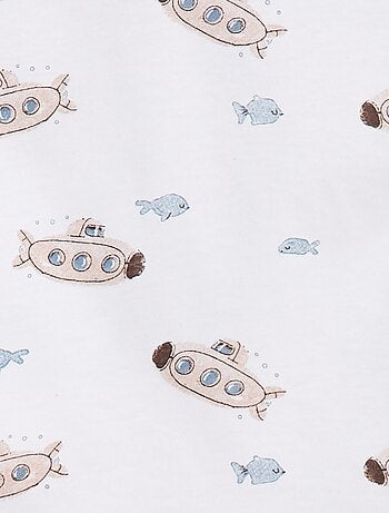 Tee-shirt manches courtes à motifs avec ouverture épaule