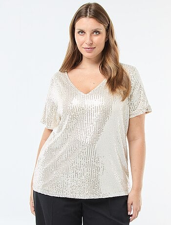 Tee-shirt manches courtes à sequins