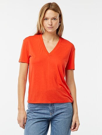 Tee-shirt manches courtes avec encolure en V