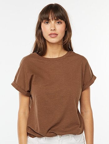 Tee-shirt manches courtes retroussées