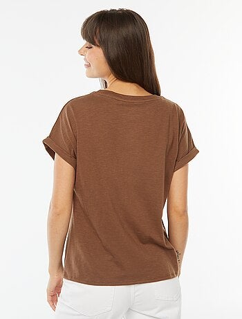Tee-shirt manches courtes retroussées
