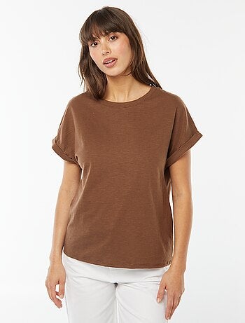 Tee-shirt manches courtes retroussées
