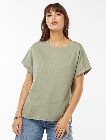 Tee-shirt manches courtes retroussées