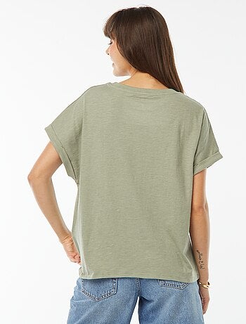 Tee-shirt manches courtes retroussées
