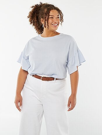 Tee-shirt manches courtes volantées