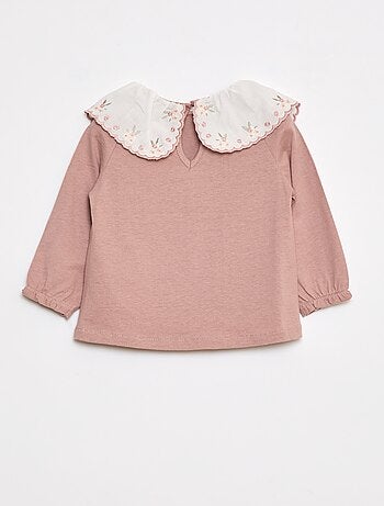 Tee-shirt manches longues avec col claudine