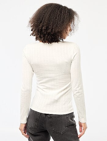 Tee-shirt manches longues pointelle