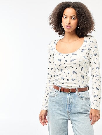 Tee-shirt manches longues pointelle