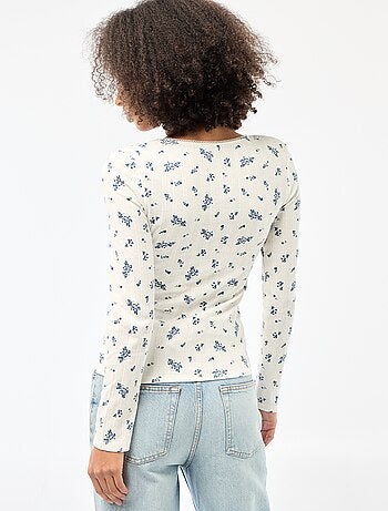 Tee-shirt manches longues pointelle