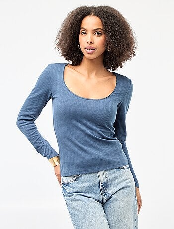 Tee-shirt manches longues pointelle