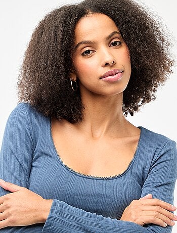 Tee-shirt manches longues pointelle