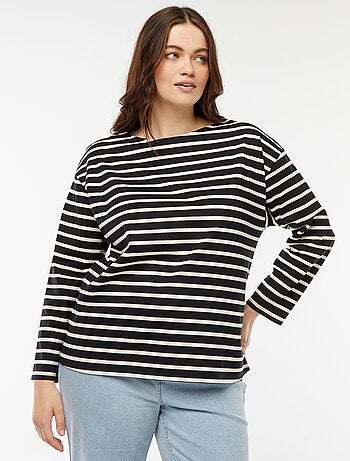 Tee-shirt marinière oversize