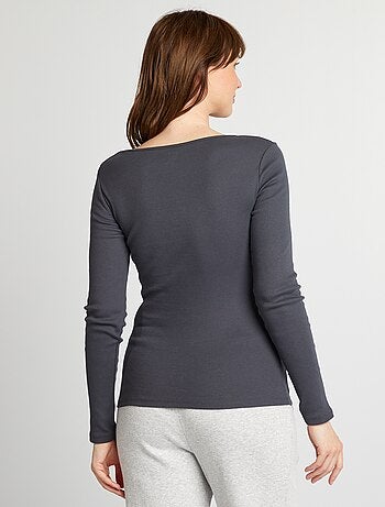 Tee-shirt rib col tunisien