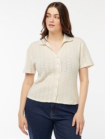 Tee-shirt style gilet en maille crochet