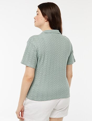 Tee-shirt style gilet en maille crochet