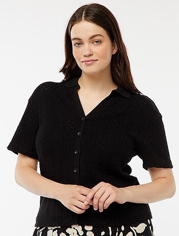Tee-shirt style gilet en maille crochet
