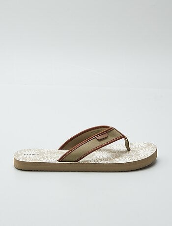 Tongs imprimées avec lanières en tissu