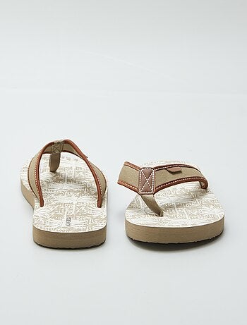 Tongs imprimées avec lanières en tissu