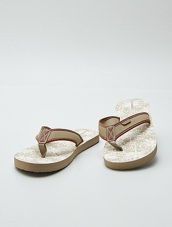 Tongs imprimées avec lanières en tissu