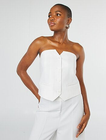 Top bustier boutonné