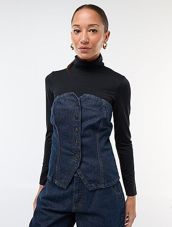 Top bustier en denim
