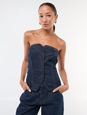 Top bustier en denim