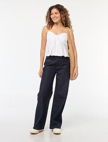 Top cropped en popeline