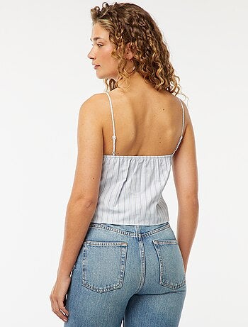 Top cropped en popeline