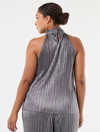 Top emmanchures américaines maille plissée