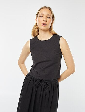 Top en lin mélangé avec nœuds