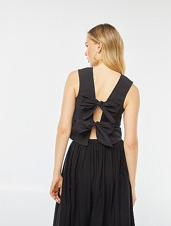 Top en lin mélangé avec nœuds