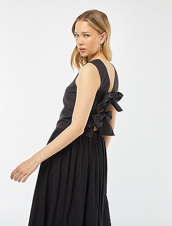 Top en lin mélangé avec nœuds