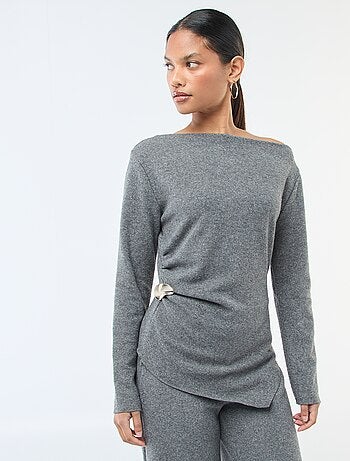 Top en maille asymétrique