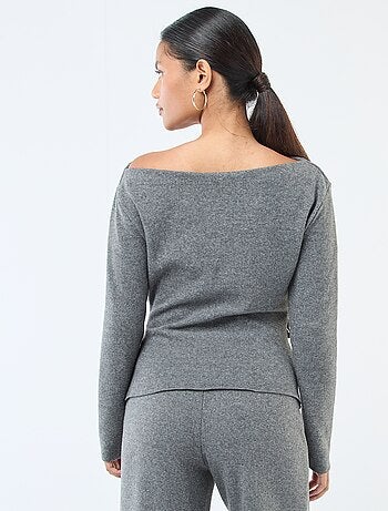 Top en maille asymétrique