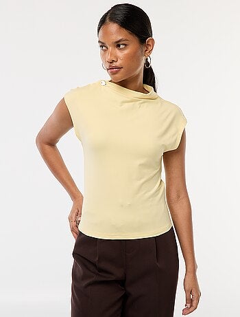 Top sans manches avec col montant