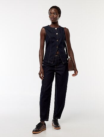 Top sans manches en denim