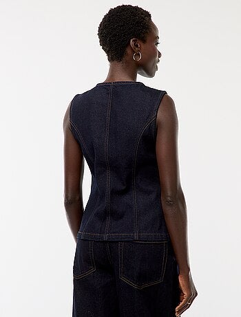 Top sans manches en denim