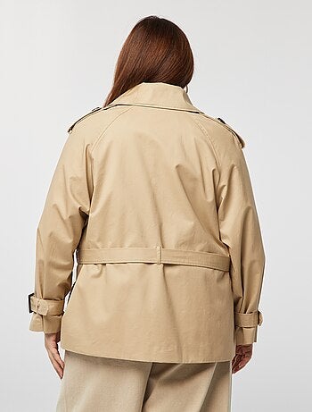 Trench court avec col tailleur