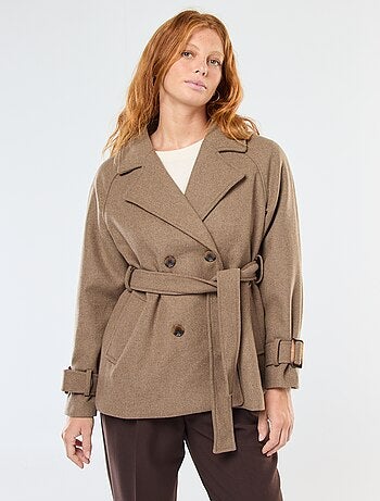 Trench façon lainage avec ceinture à la taille