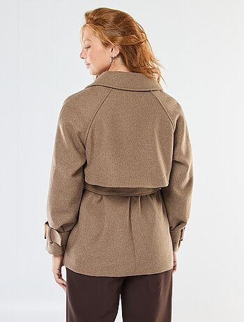 Trench façon lainage avec ceinture à la taille