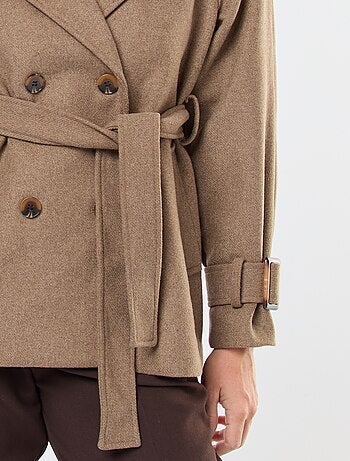 Trench façon lainage avec ceinture à la taille